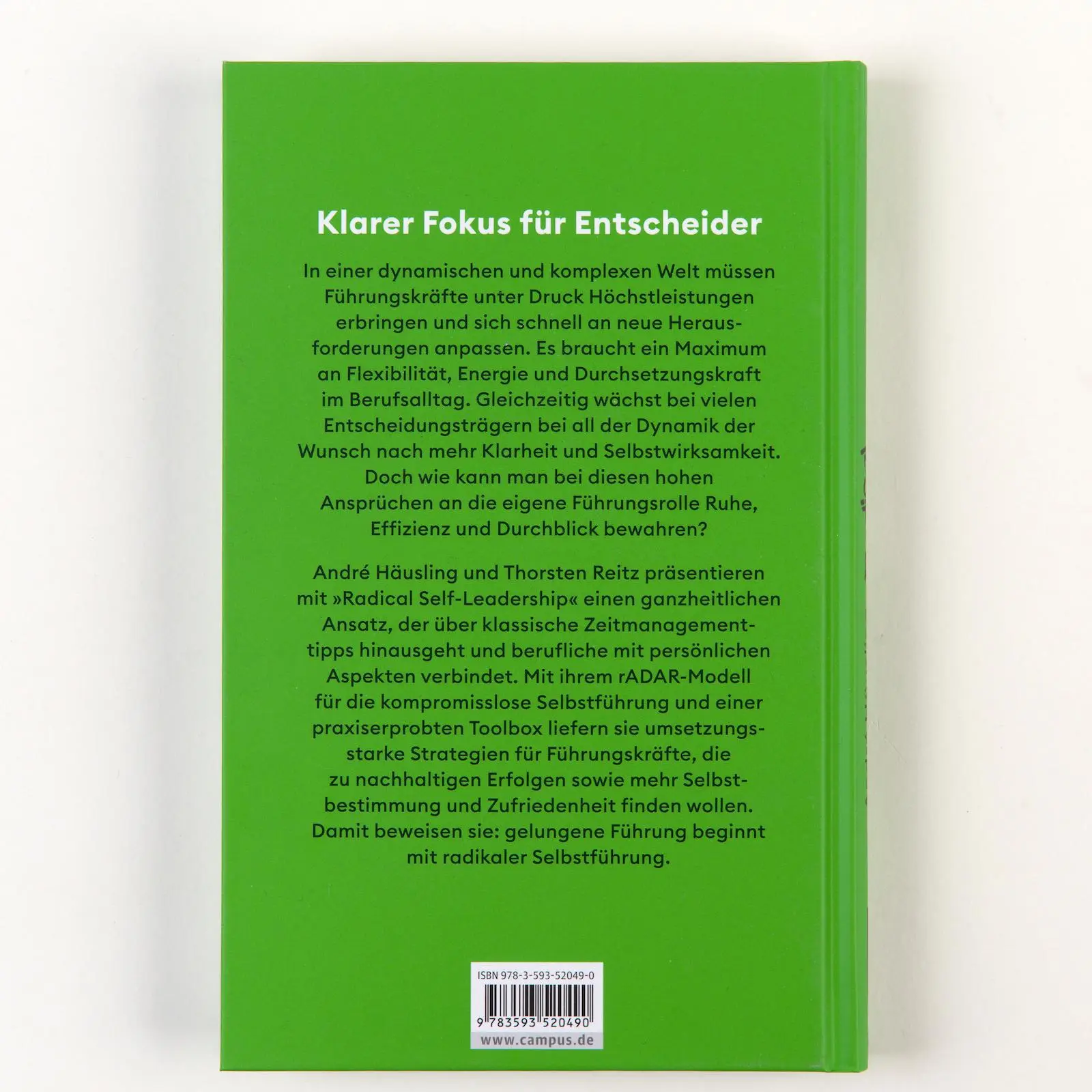 Rückseite: 9783593520490 | Radical Self-Leadership | André Häusling (u. a.) | Buch | 240 S.