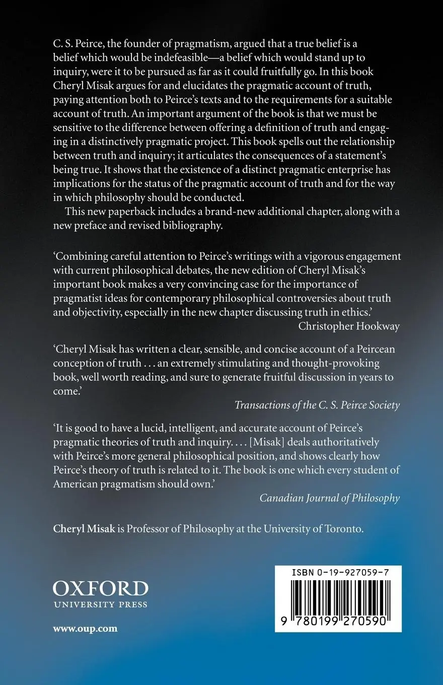 Rückseite: 9780199270590 | Truth and the End of Inquiry | A Peircean Account of Truth | Misak