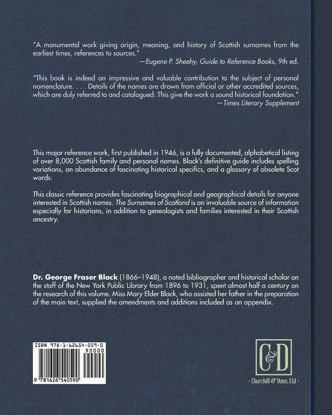 Rückseite: 9781626540590 | Surnames of Scotland | Their Origin, Meaning and History | Black