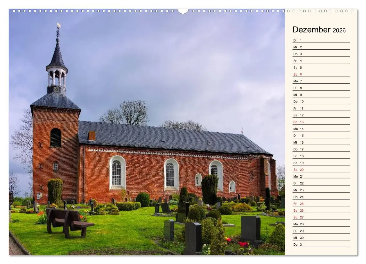 Bild: 9783457980590 | Kirchen in Ostfriesland (Wandkalender 2026 DIN A2 quer), CALVENDO...