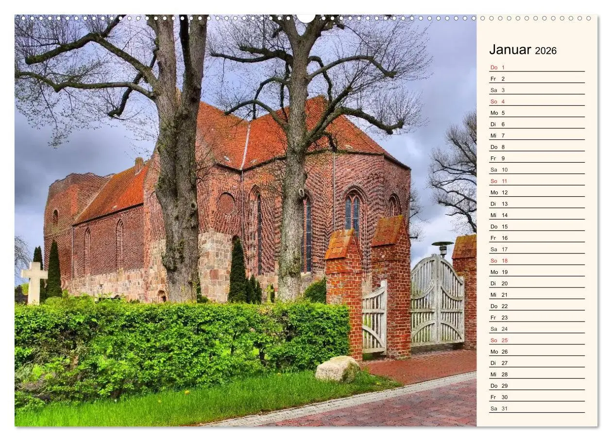 Bild: 9783457980590 | Kirchen in Ostfriesland (Wandkalender 2026 DIN A2 quer), CALVENDO...