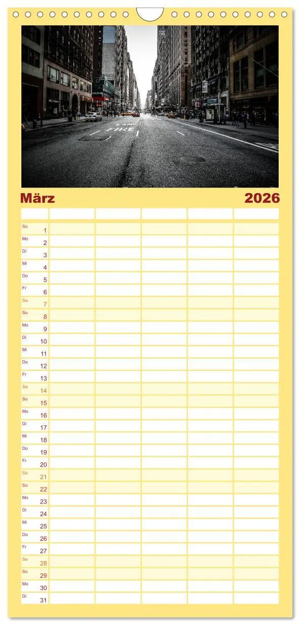 Bild: 9783516520590 | Familienplaner 2026 - New York feeling mit 5 Spalten (Wandkalender,...
