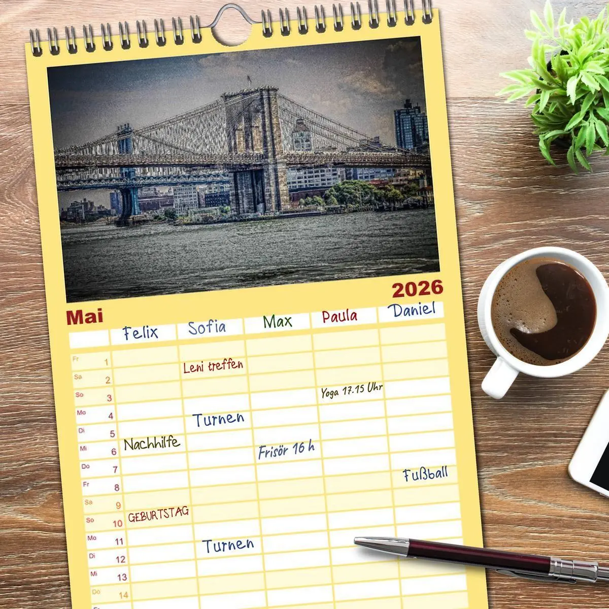 Bild: 9783516520590 | Familienplaner 2026 - New York feeling mit 5 Spalten (Wandkalender,...