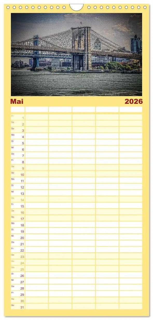 Bild: 9783516520590 | Familienplaner 2026 - New York feeling mit 5 Spalten (Wandkalender,...