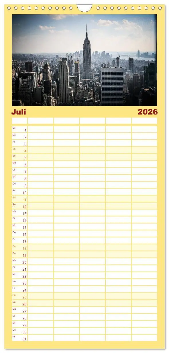 Bild: 9783516520590 | Familienplaner 2026 - New York feeling mit 5 Spalten (Wandkalender,...