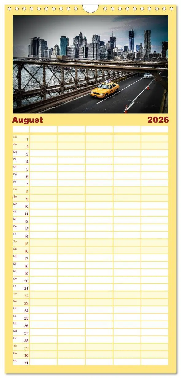 Bild: 9783516520590 | Familienplaner 2026 - New York feeling mit 5 Spalten (Wandkalender,...