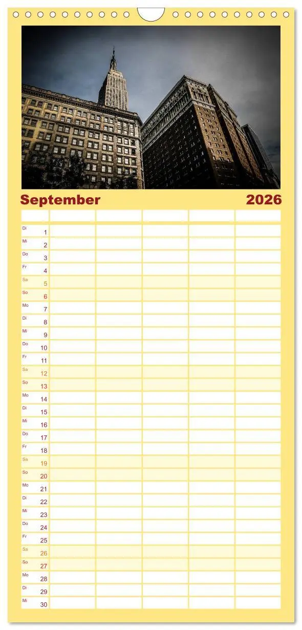 Bild: 9783516520590 | Familienplaner 2026 - New York feeling mit 5 Spalten (Wandkalender,...