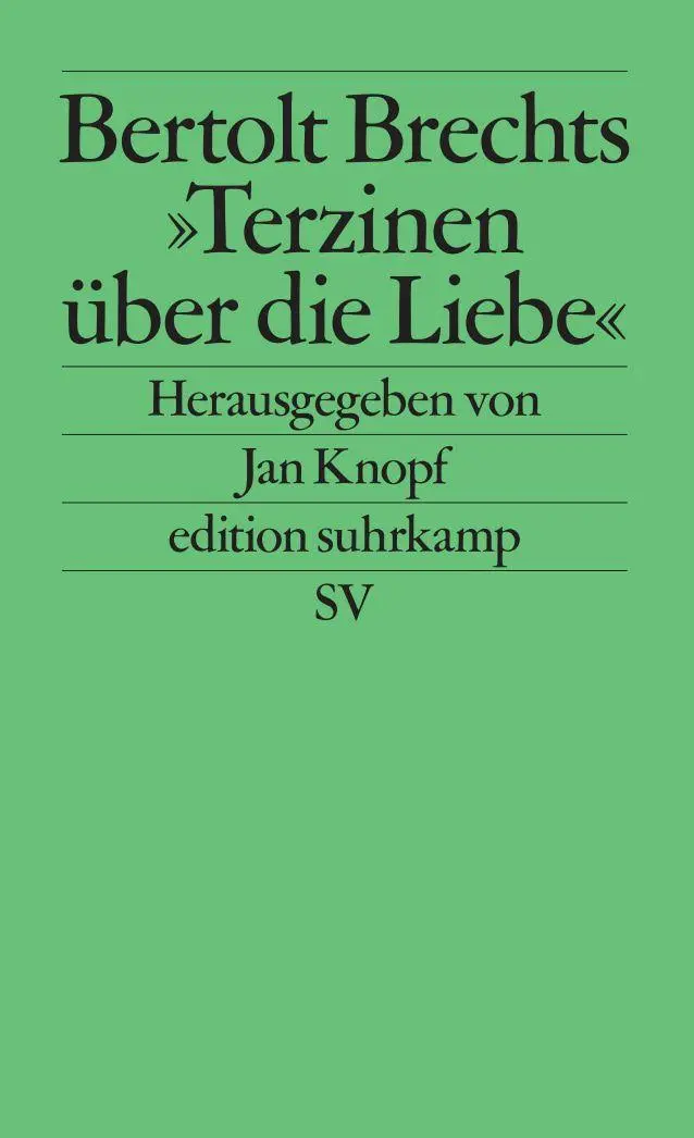 Cover: 9783518120590 | Bertolt Brechts 'Terzinen über die Liebe' | Bertolt Brecht | Buch