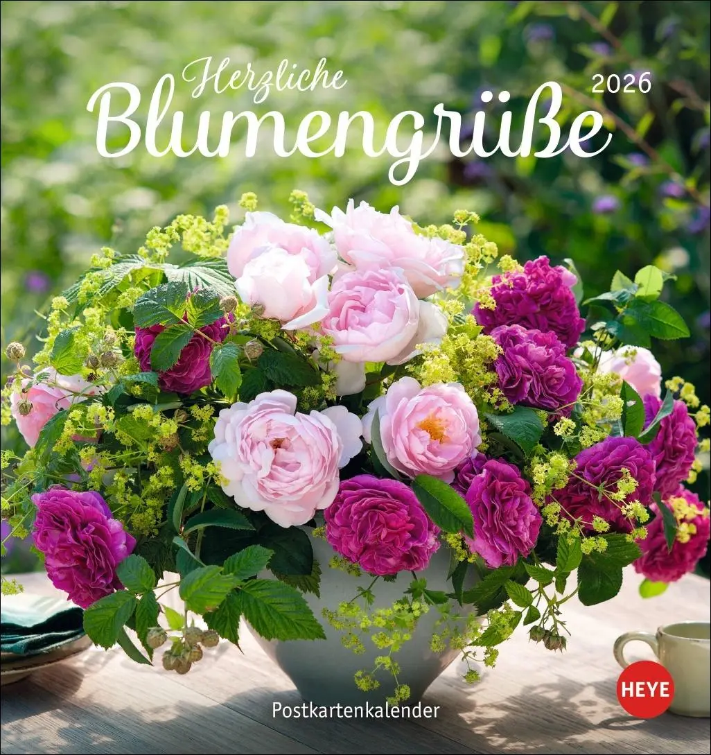 Cover: 9783756410590 | Herzliche Blumengrüße Postkartenkalender 2026 | Heye | Kalender | 2026