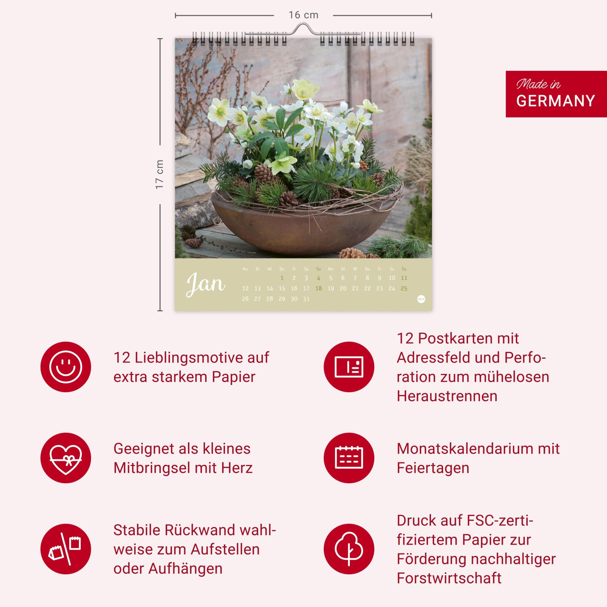 Bild: 9783756410590 | Herzliche Blumengrüße Postkartenkalender 2026 | Heye | Kalender | 2026