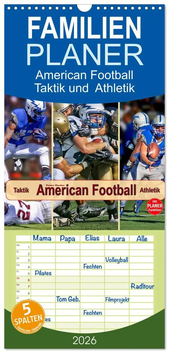 Cover: 9783516510690 | Familienplaner 2026 - American Football - Taktik und Athletik mit 5...