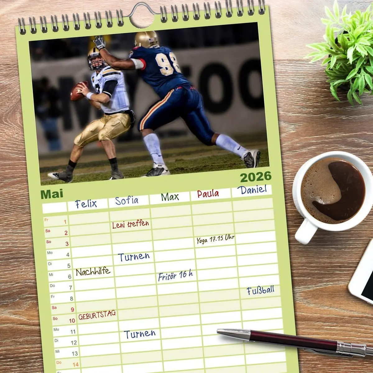 Bild: 9783516510690 | Familienplaner 2026 - American Football - Taktik und Athletik mit 5...
