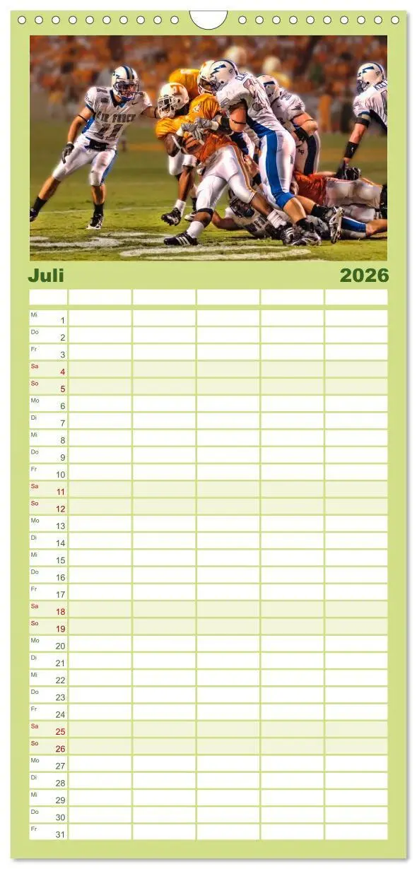 Bild: 9783516510690 | Familienplaner 2026 - American Football - Taktik und Athletik mit 5...