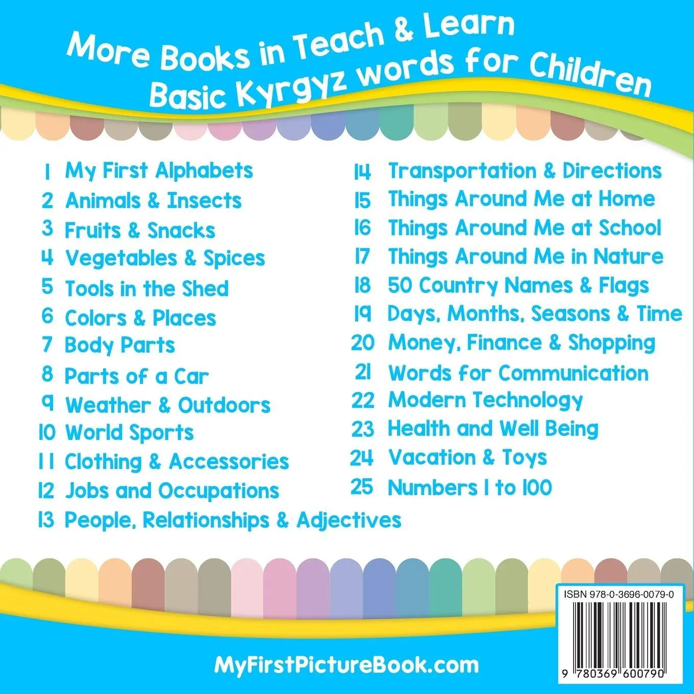 Rückseite: 9780369600790 | My First Kyrgyz Alphabets Picture Book with English Translations | S.