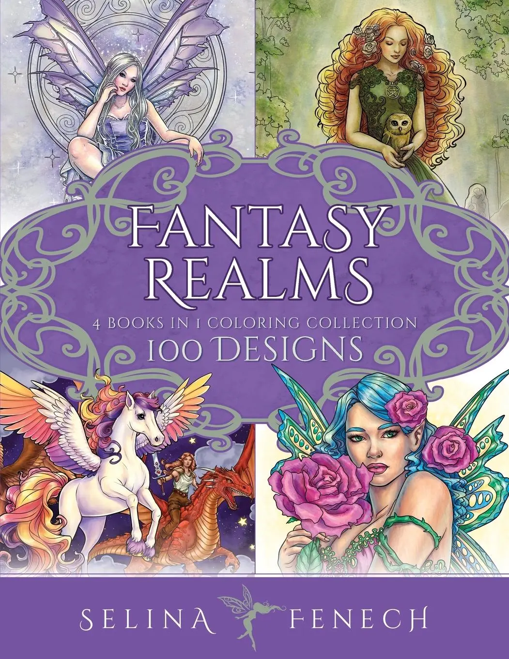 Cover: 9781922390790 | Fantasy Realms Coloring Collection | 100 Designs | Selina Fenech