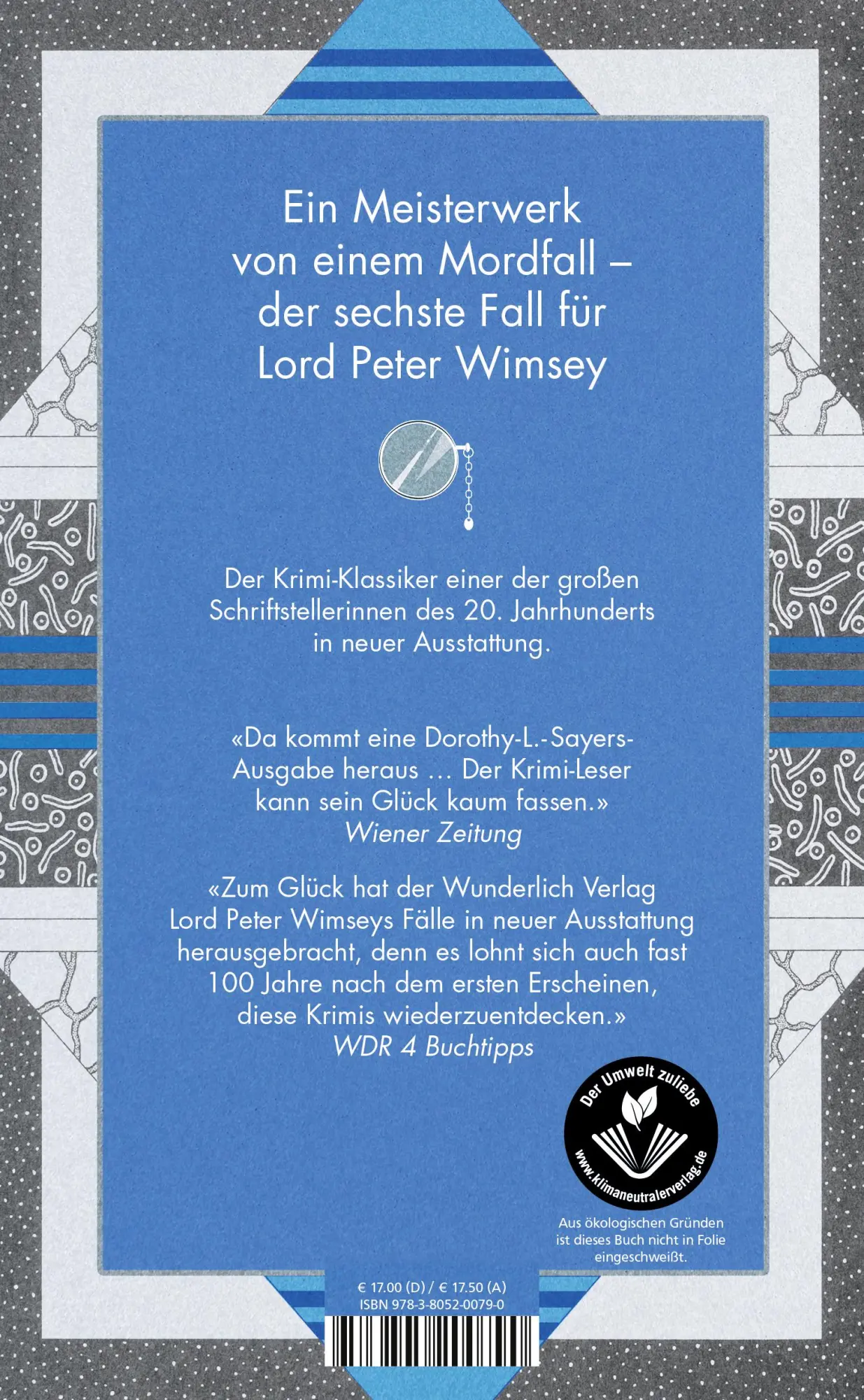 Rückseite: 9783805200790 | Fünf falsche Fährten | Dorothy L. Sayers | Buch | 476 S. | Deutsch