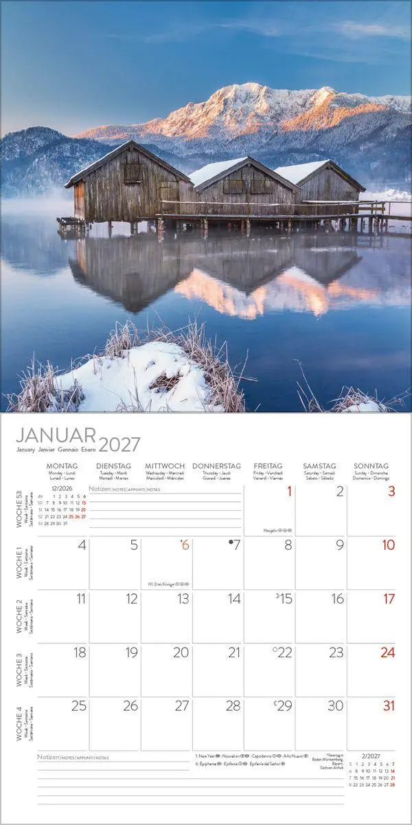 Bild: 9783819300790 | Alpen 2027 | Broschürenkalender mit Ferienterminen. Format: 30 x 30 cm