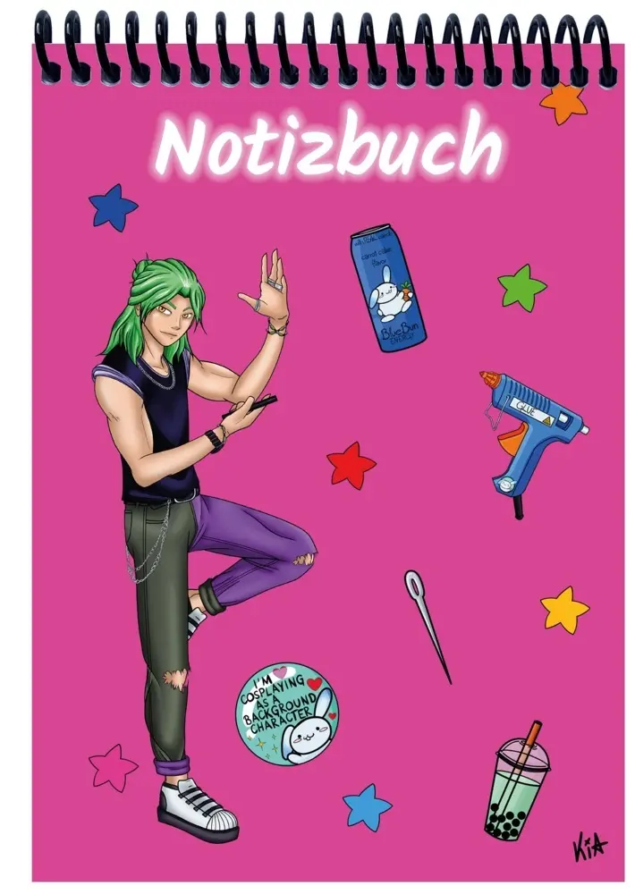 A 4 Notizblock Manga Quinn, pink, blanko
