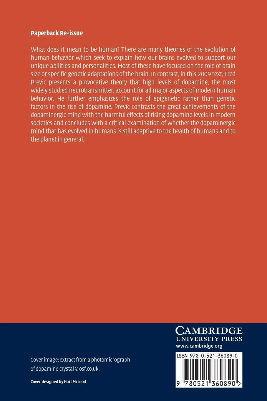 Rückseite: 9780521360890 | The Dopaminergic Mind in Human Evolution and History | Fred H. Previc