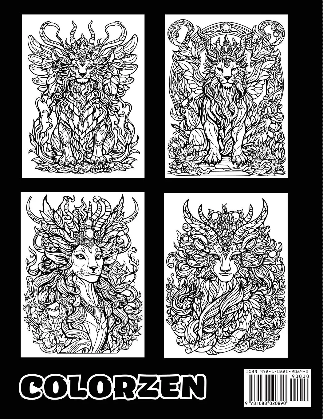 Rückseite: 9781088020890 | Celestial Beasts | Mythical Creature Coloring Odyssey | Colorzen