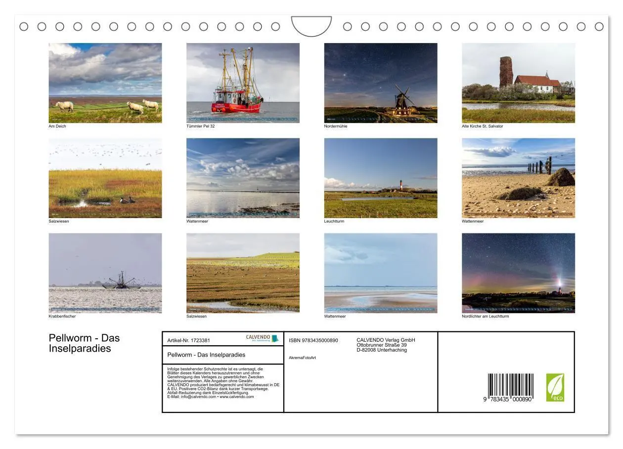 Bild: 9783435000890 | Pellworm - Das Inselparadies (Wandkalender 2025 DIN A4 quer),...