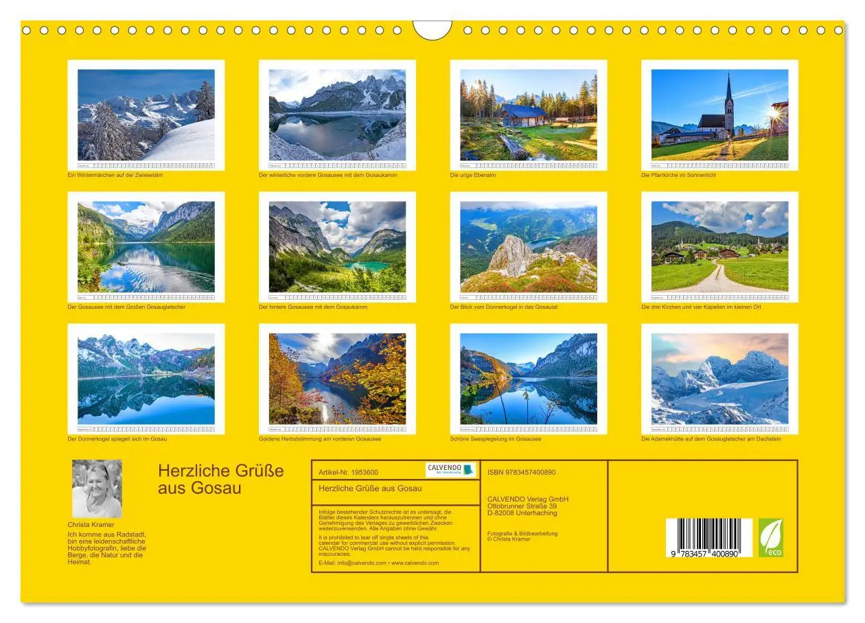 Bild: 9783457400890 | Herzliche Grüße aus Gosau (Wandkalender 2026 DIN A3 quer), CALVENDO...