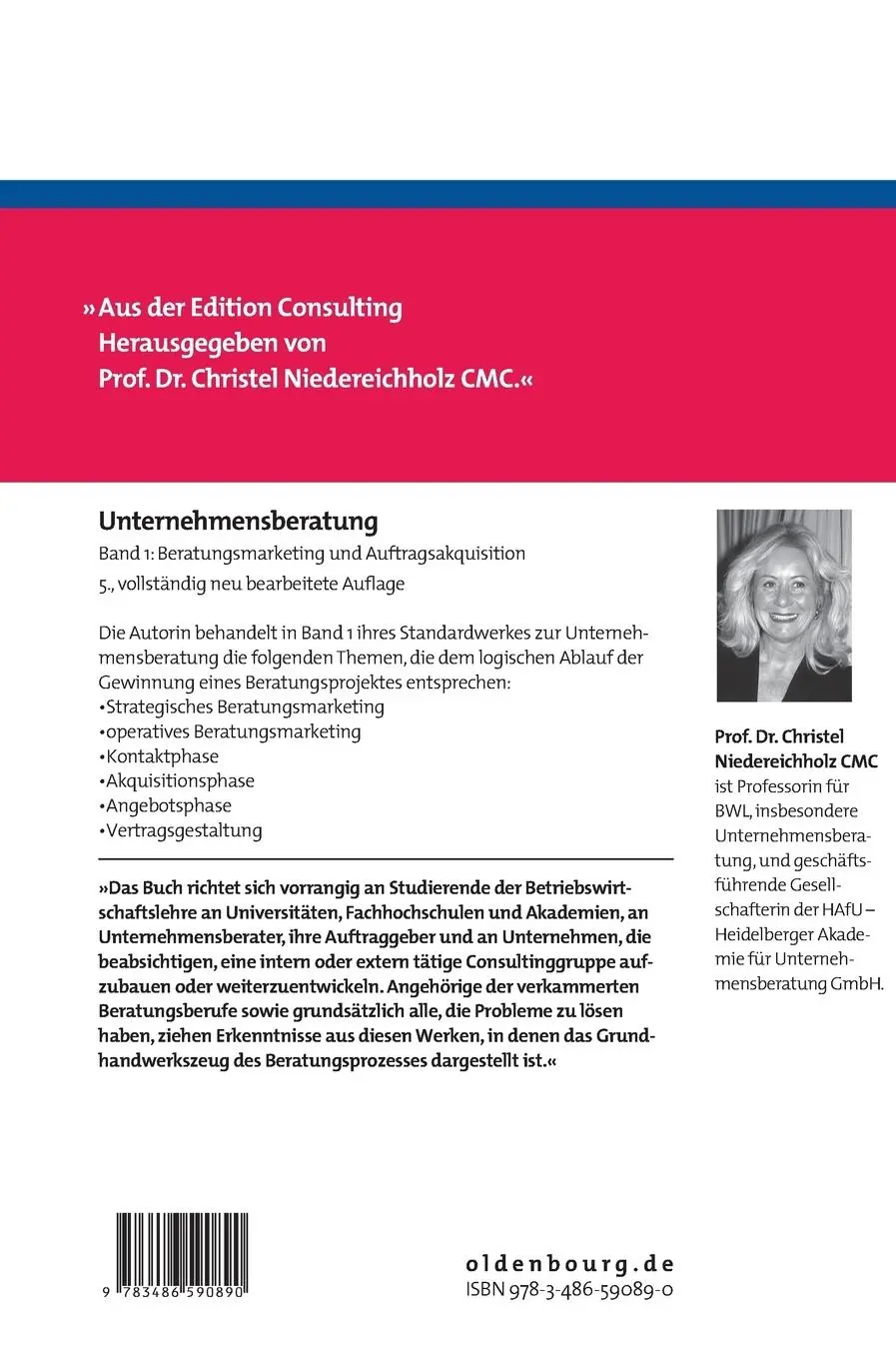 Rückseite: 9783486590890 | Unternehmensberatung | Christel Niedereichholz | Buch | X | Deutsch