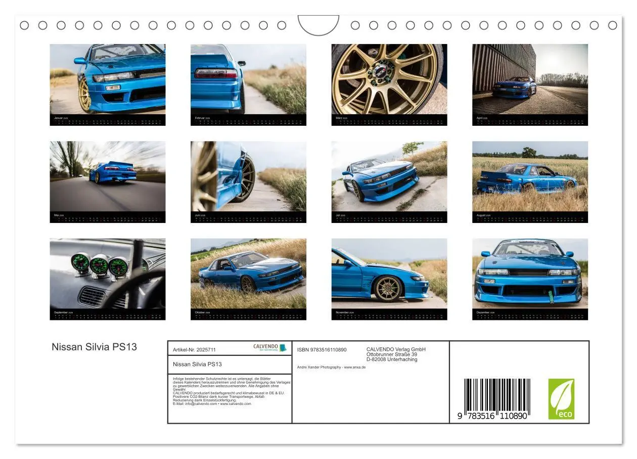 Bild: 9783516110890 | Nissan Silvia PS13 (Wandkalender 2026 DIN A4 quer), CALVENDO...