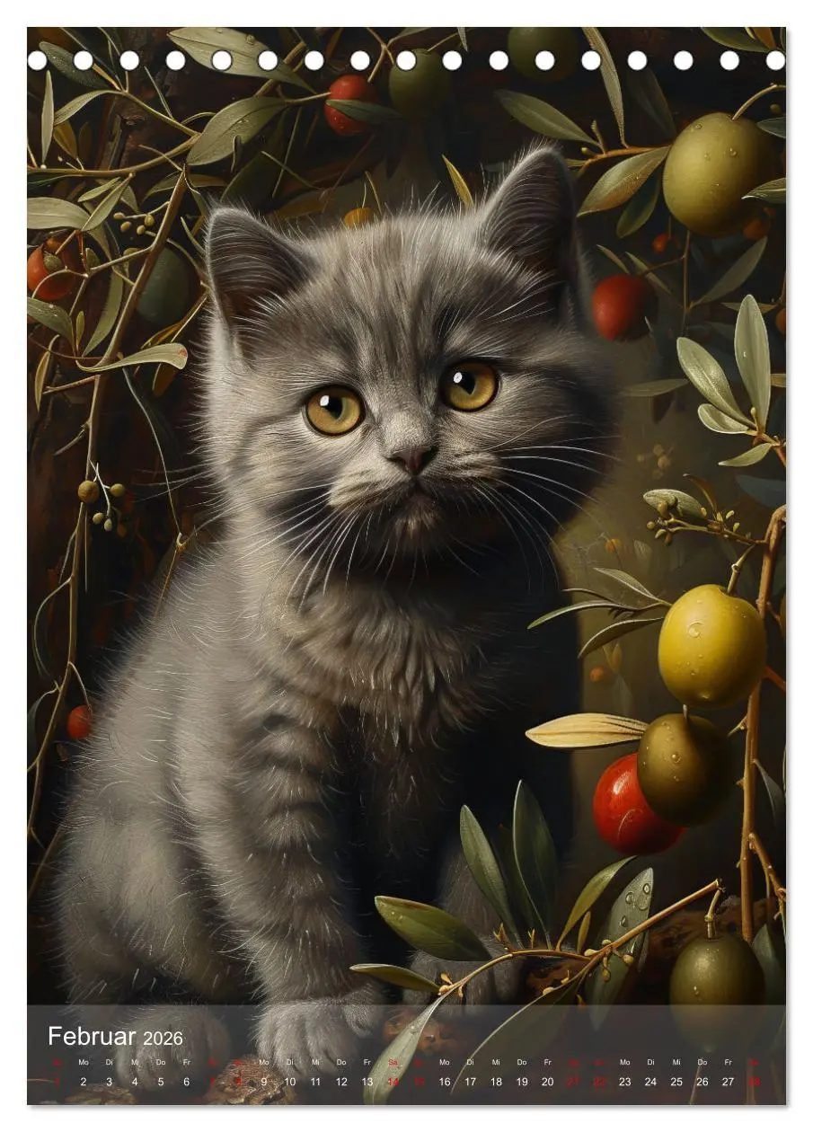 Bild: 9783516280890 | Katzen Kunstillustrationen (Tischkalender 2026 DIN A5 hoch),...