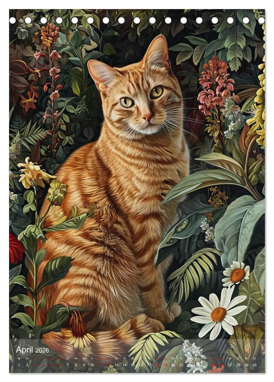 Bild: 9783516280890 | Katzen Kunstillustrationen (Tischkalender 2026 DIN A5 hoch),...