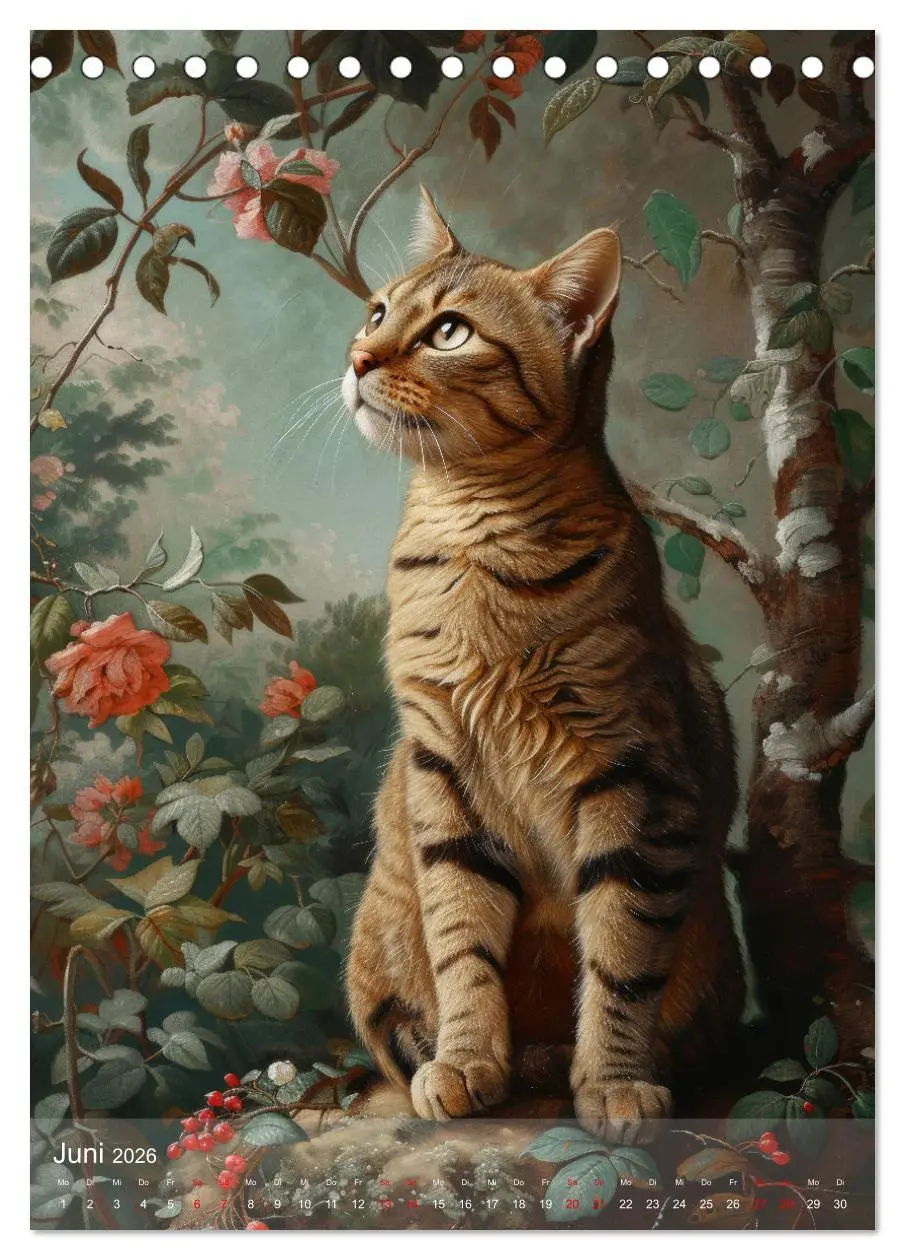 Bild: 9783516280890 | Katzen Kunstillustrationen (Tischkalender 2026 DIN A5 hoch),...