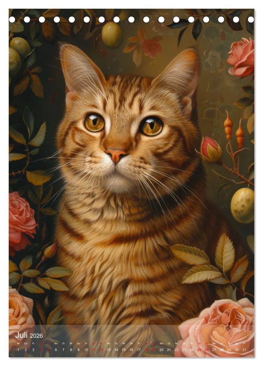 Bild: 9783516280890 | Katzen Kunstillustrationen (Tischkalender 2026 DIN A5 hoch),...