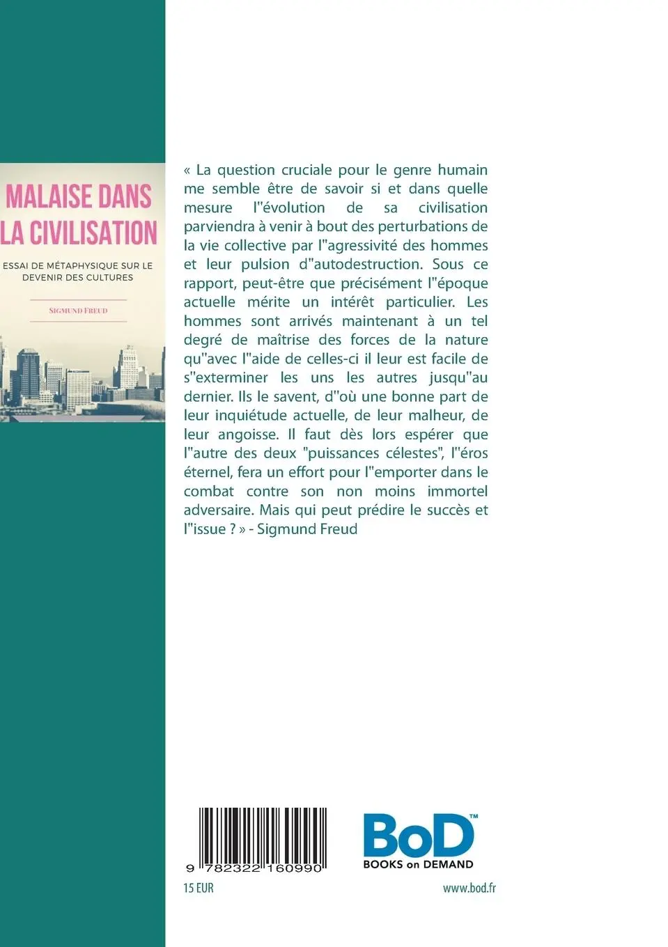 Rückseite: 9782322160990 | Malaise dans la civilisation | Sigmund Freud | Taschenbuch | 100 S.