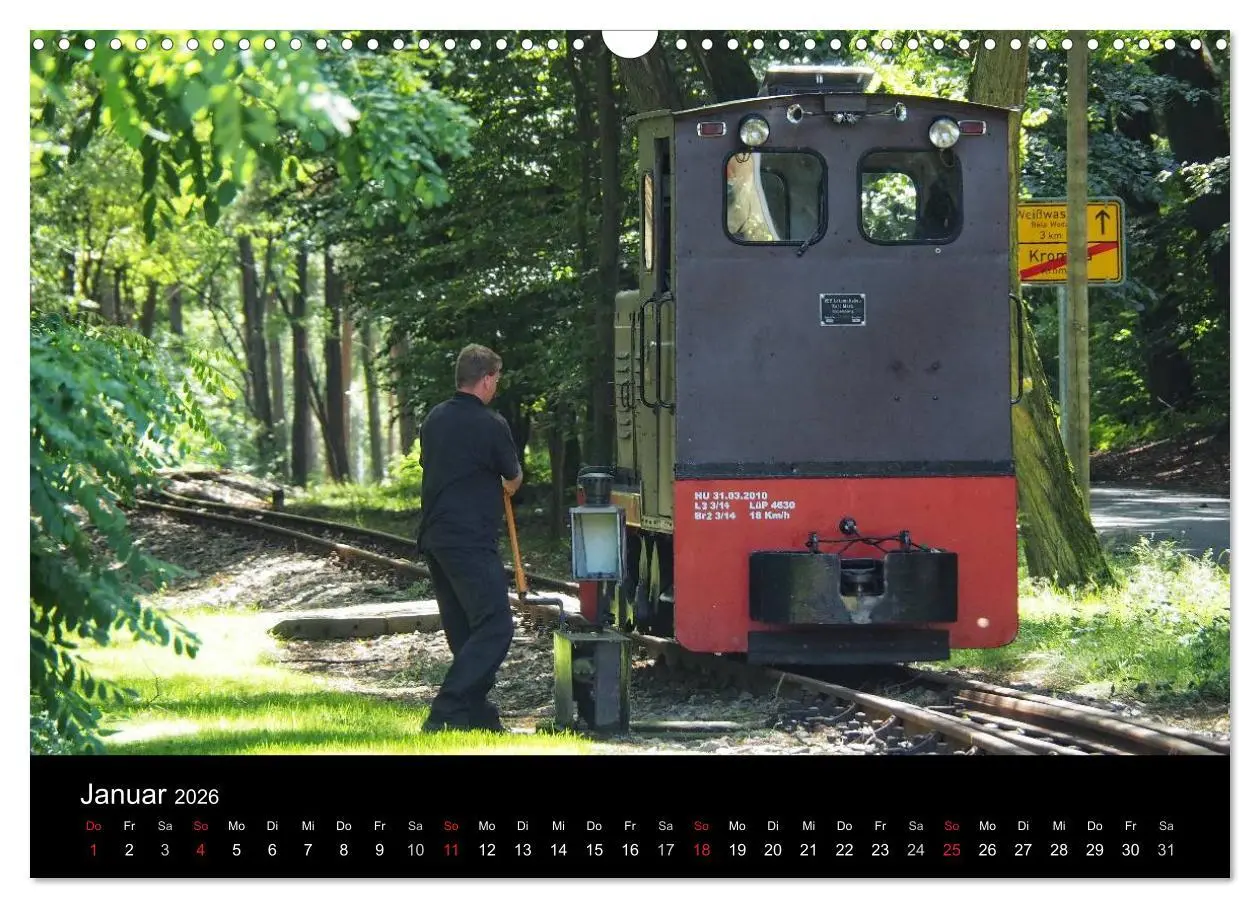 Bild: 9783516030990 | Waldeisenbahn Bad Muskau (Wandkalender 2026 DIN A3 quer), CALVENDO...