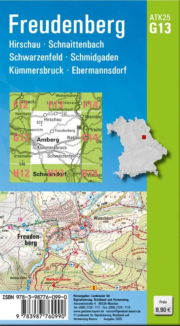 Rückseite: 9783987760990 | ATK25-G13 Freudenberg (Amtliche Topographische Karte 1:25000) | 2025