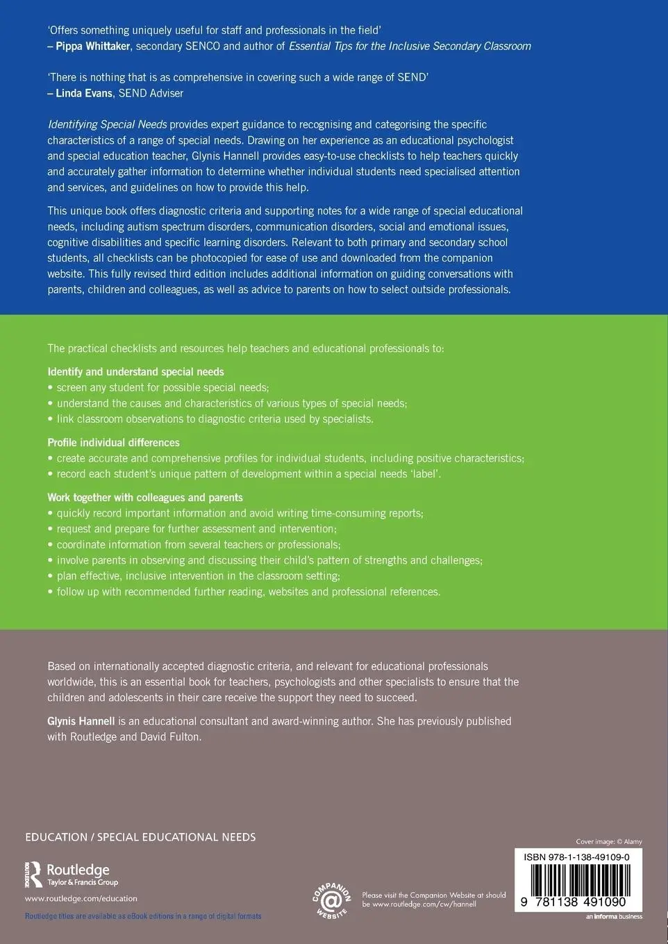 Rückseite: 9781138491090 | Identifying Special Needs | Glynis Hannell | Taschenbuch | Englisch