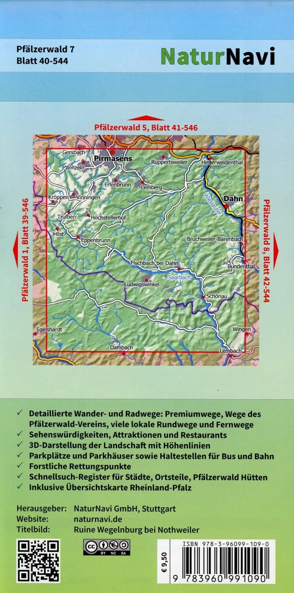 Bild: 9783960991090 | Pfälzerwald 7. Blatt 40-544, 1 : 25 000 | (Land-)Karte | 1 S. | 2019
