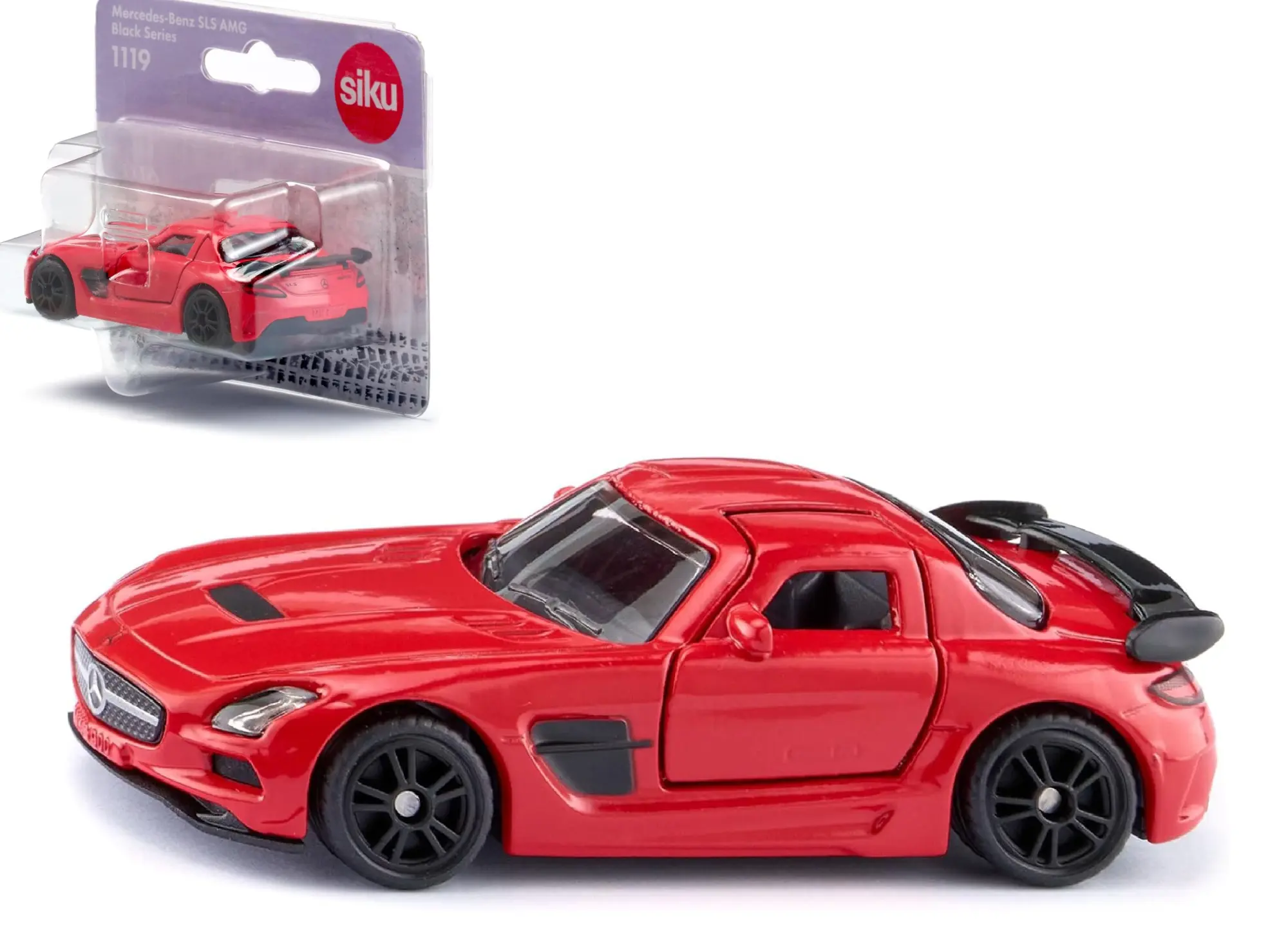 Cover: 4006874111190 | Siku 1119 - Mercedes-Benz SLS AMG Black Series, rot, 80x36x23mm | 2026