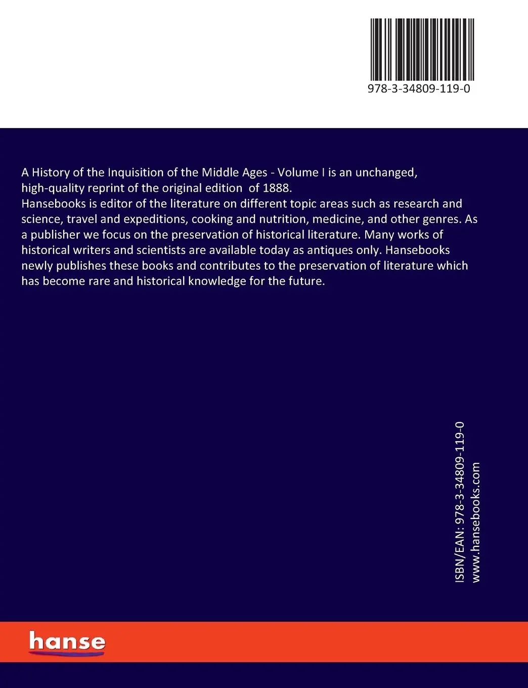 Rückseite: 9783348091190 | A History of the Inquisition of the Middle Ages | Volume I | Lea