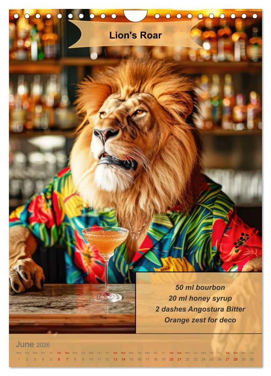 Bild: 9783516531190 | Animal cocktail creations for bartenders (Wall Calendar 2026 DIN A4...