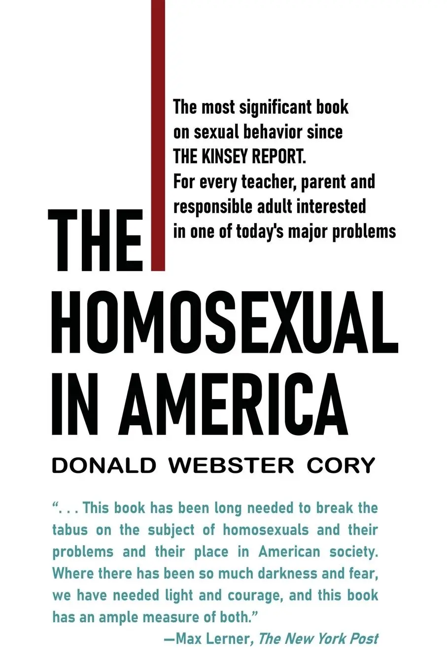Cover: 9781961301290 | The Homosexual in America | A Subjective Approach | Cory | Taschenbuch