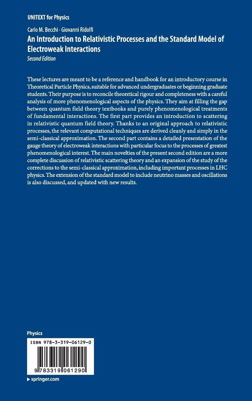 Rückseite: 9783319061290 | An Introduction to Relativistic Processes and the Standard Model of...