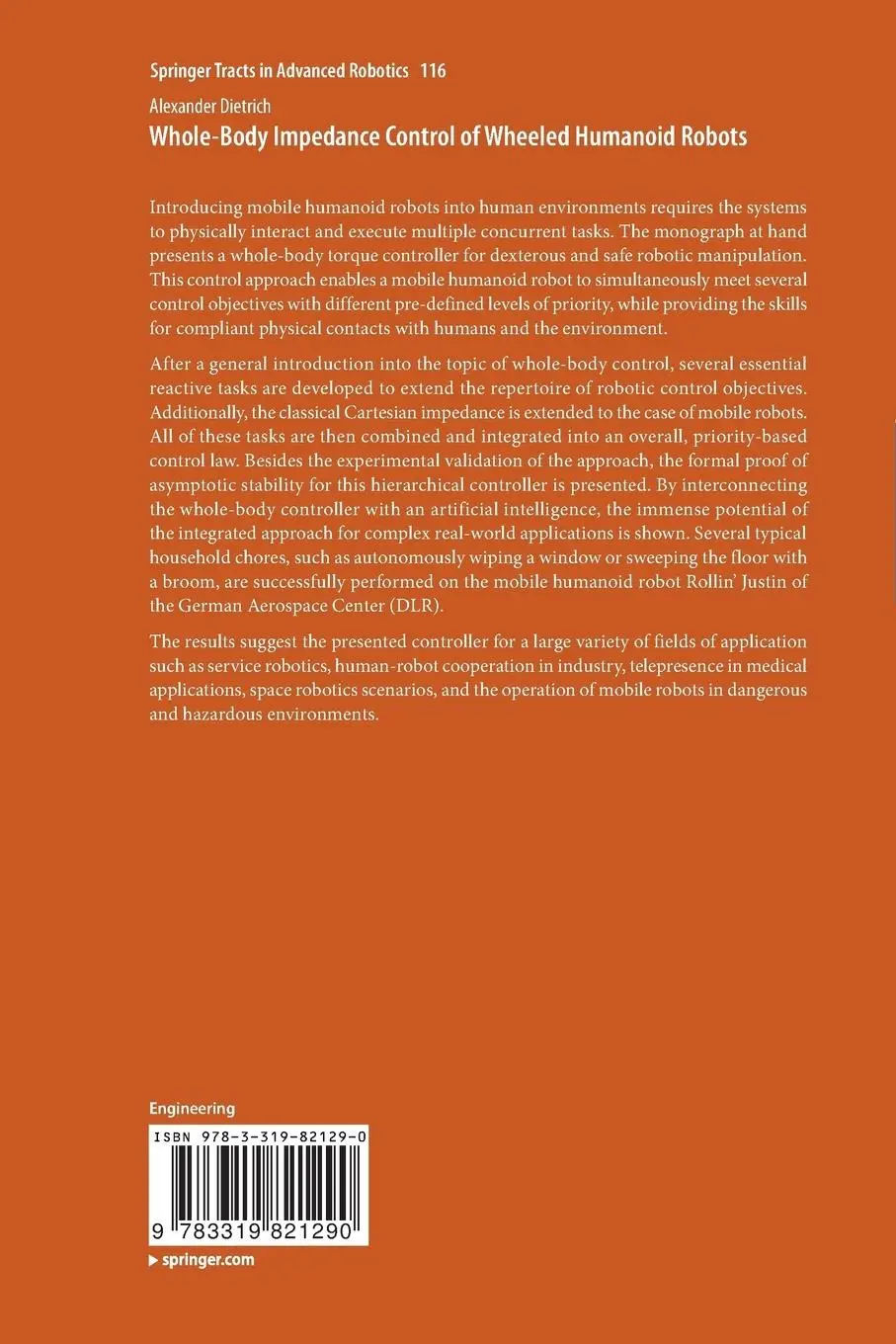 Rückseite: 9783319821290 | Whole-Body Impedance Control of Wheeled Humanoid Robots | Dietrich