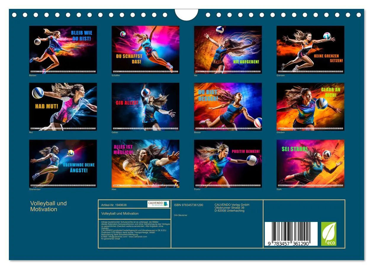 Bild: 9783457361290 | Volleyball und Motivation (Wandkalender 2026 DIN A4 quer), CALVENDO...