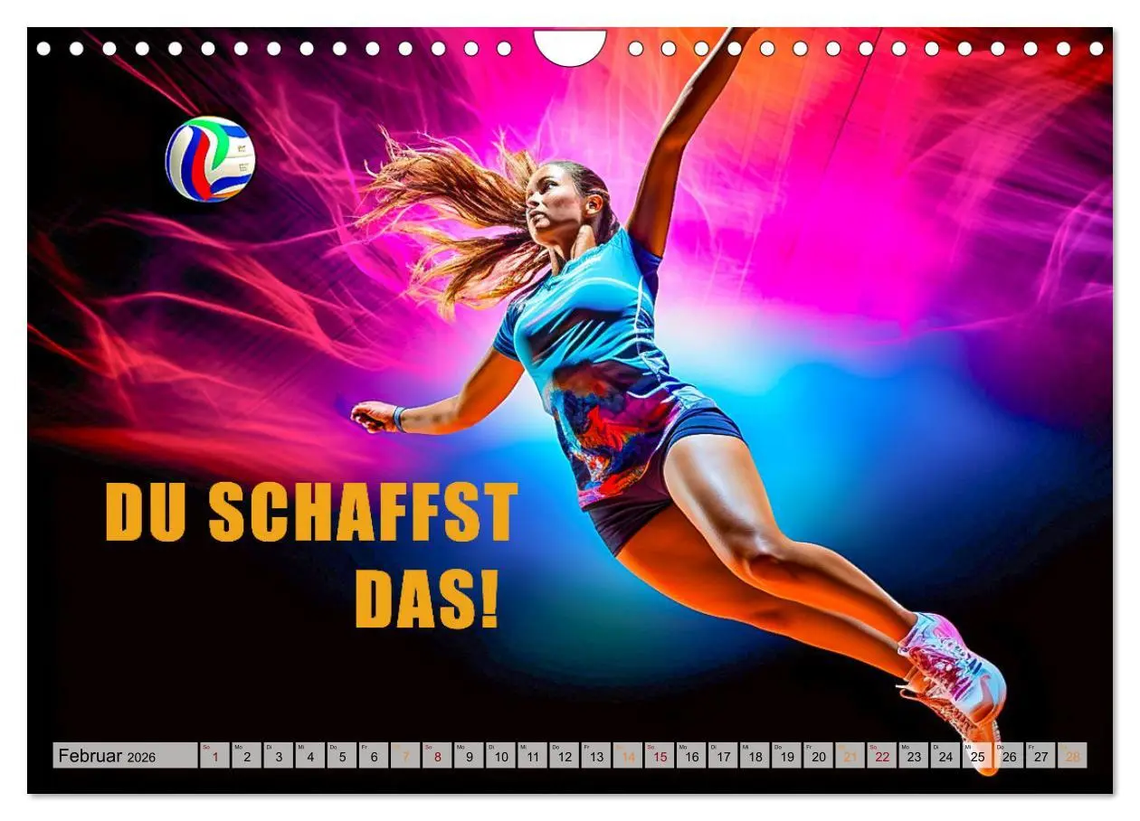 Bild: 9783457361290 | Volleyball und Motivation (Wandkalender 2026 DIN A4 quer), CALVENDO...