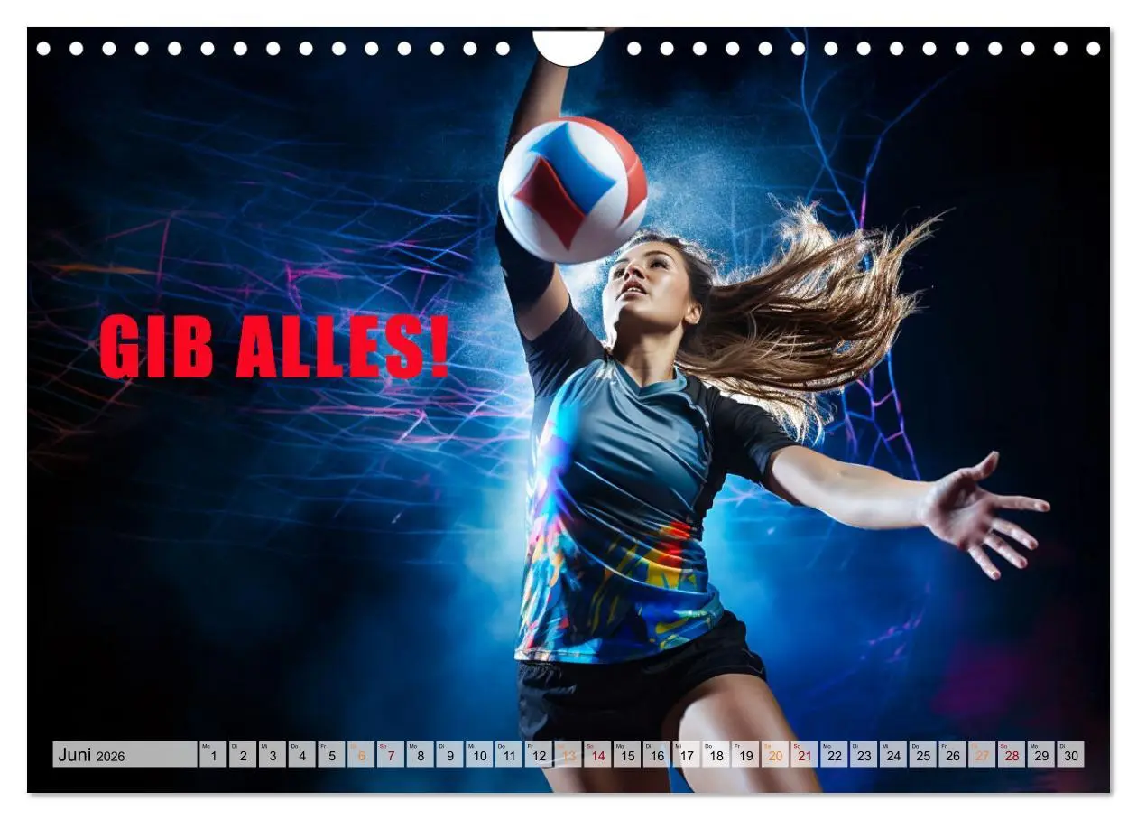Bild: 9783457361290 | Volleyball und Motivation (Wandkalender 2026 DIN A4 quer), CALVENDO...