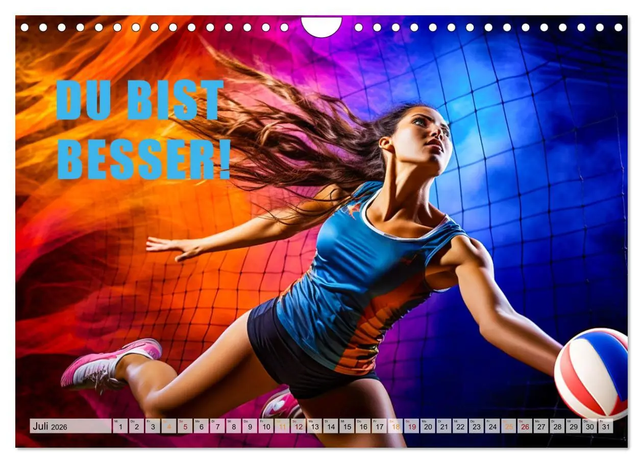 Bild: 9783457361290 | Volleyball und Motivation (Wandkalender 2026 DIN A4 quer), CALVENDO...