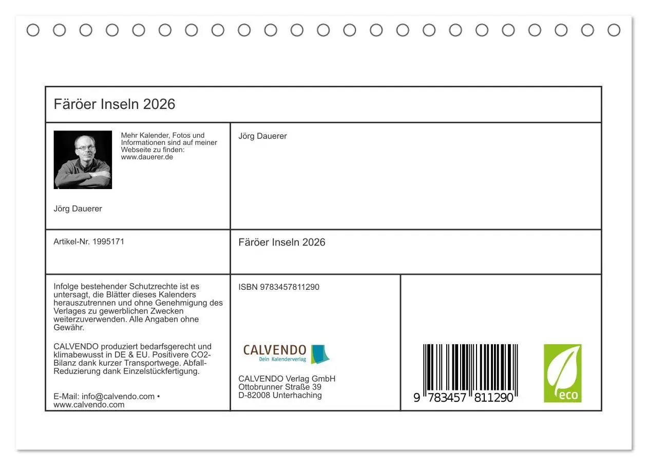 Bild: 9783457811290 | Färöer Inseln 2026 (Tischkalender 2026 DIN A5 quer), CALVENDO...