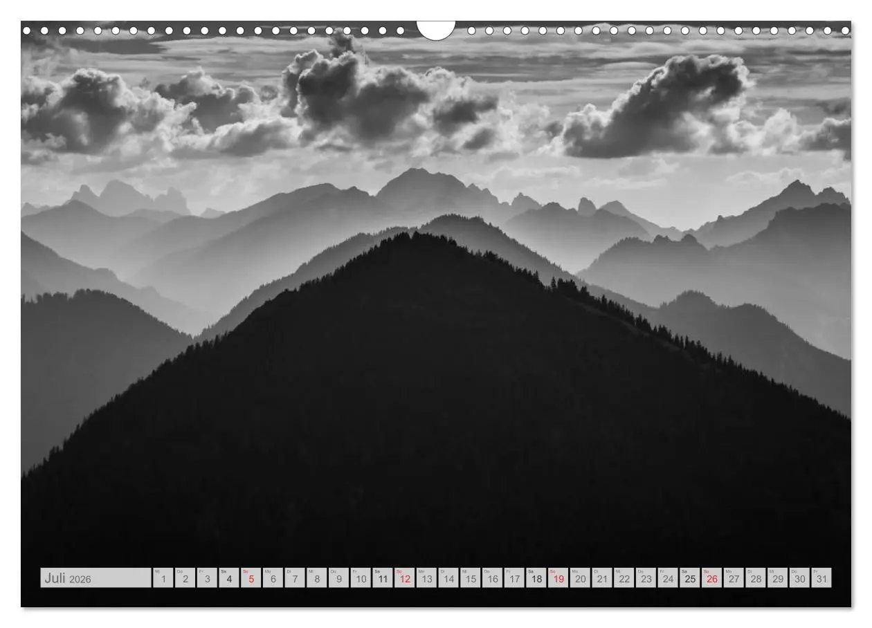 Bild: 9783516071290 | Bergpixels Schwarz-Weiße Gebirgsträume (Wandkalender 2026 DIN A3...