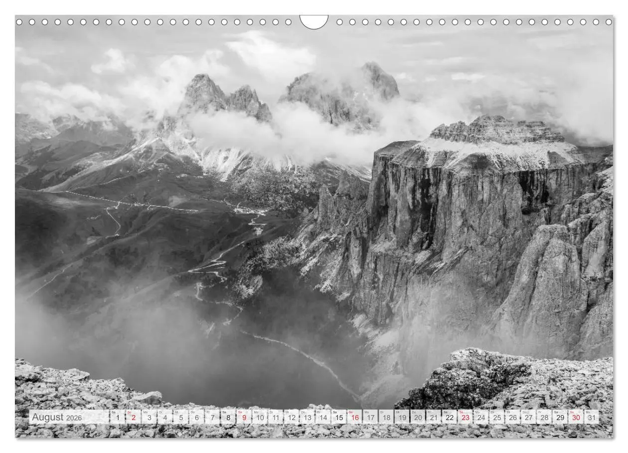 Bild: 9783516071290 | Bergpixels Schwarz-Weiße Gebirgsträume (Wandkalender 2026 DIN A3...